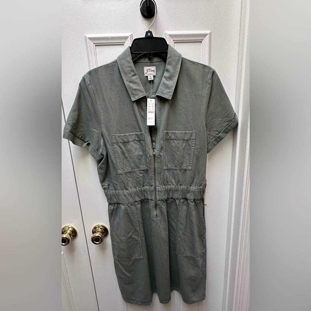 J. Crew Olive Green Midi Utility Dress